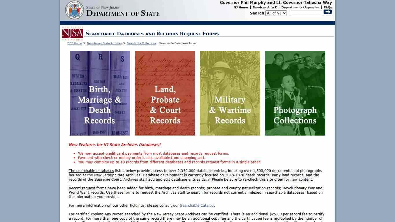 - Searchable Databases and Records Request Forms -