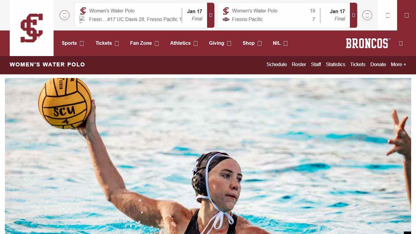 Women's Water Polo Splits on Opening Day - Santa Clara University