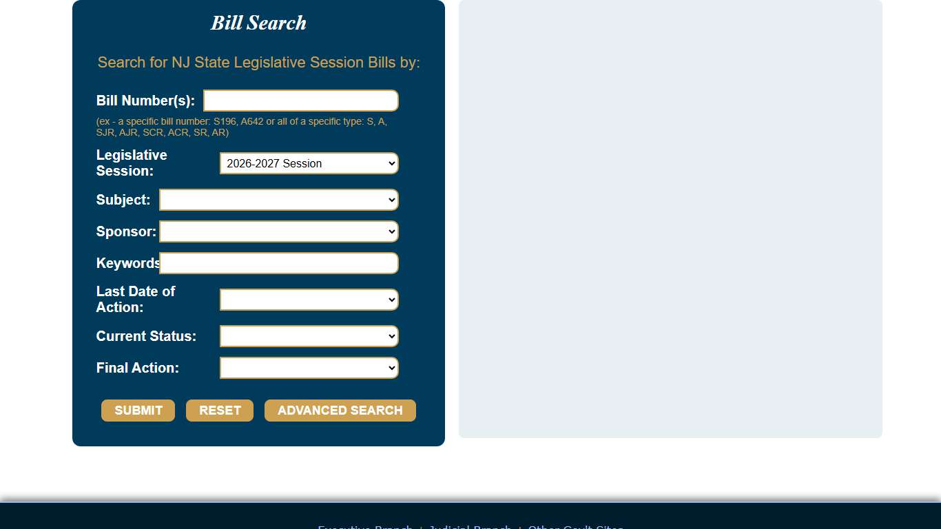 Bill Search | NJ Legislature